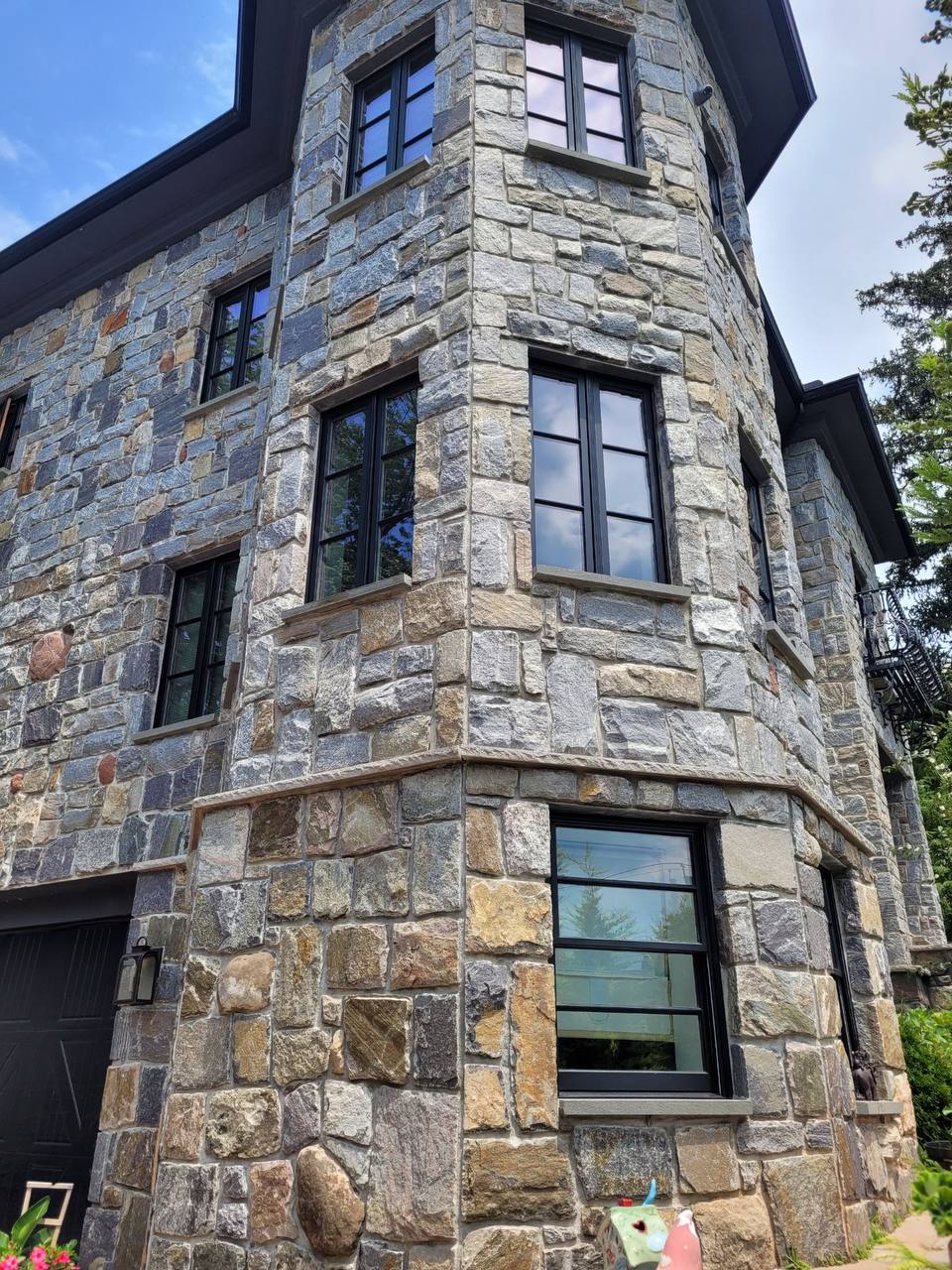 Bay Window Stone Facade